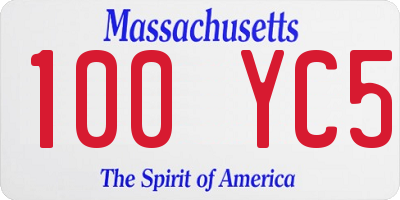 MA license plate 100YC5