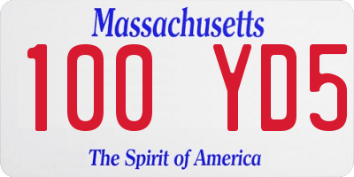 MA license plate 100YD5