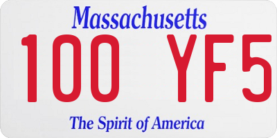 MA license plate 100YF5