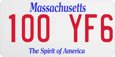 MA license plate 100YF6