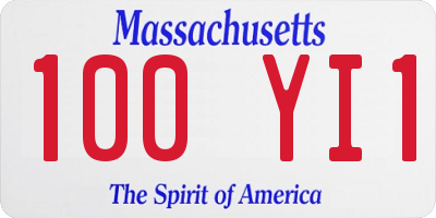 MA license plate 100YI1