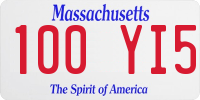 MA license plate 100YI5