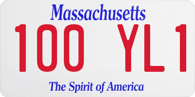 MA license plate 100YL1