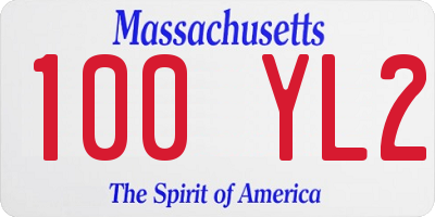 MA license plate 100YL2