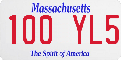 MA license plate 100YL5