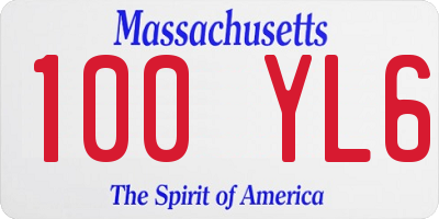 MA license plate 100YL6