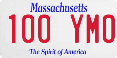 MA license plate 100YM0