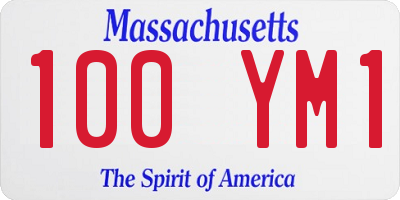 MA license plate 100YM1