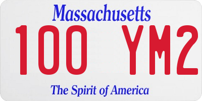 MA license plate 100YM2