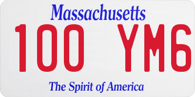 MA license plate 100YM6