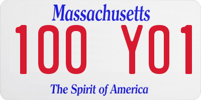 MA license plate 100YO1