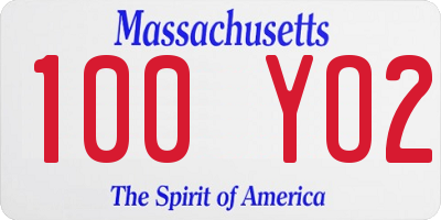 MA license plate 100YO2