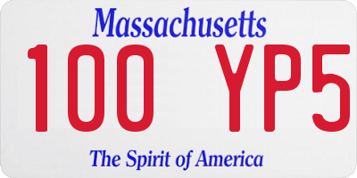 MA license plate 100YP5