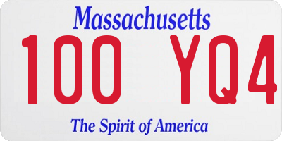 MA license plate 100YQ4