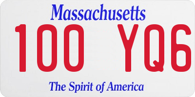 MA license plate 100YQ6