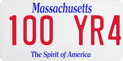 MA license plate 100YR4