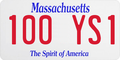 MA license plate 100YS1