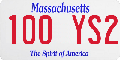 MA license plate 100YS2