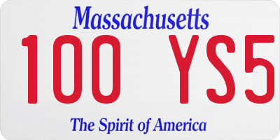 MA license plate 100YS5