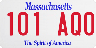 MA license plate 101AQ0