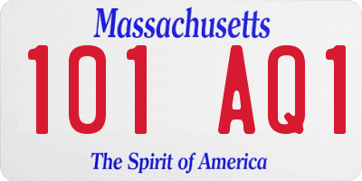 MA license plate 101AQ1