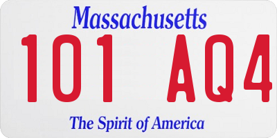 MA license plate 101AQ4