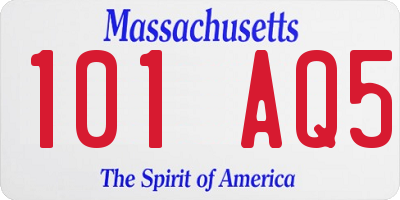 MA license plate 101AQ5