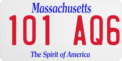 MA license plate 101AQ6