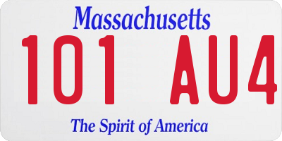 MA license plate 101AU4