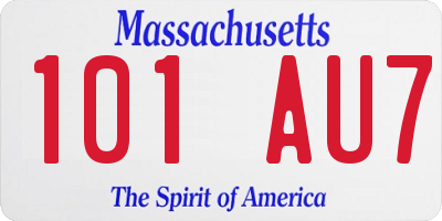 MA license plate 101AU7