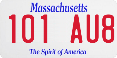 MA license plate 101AU8
