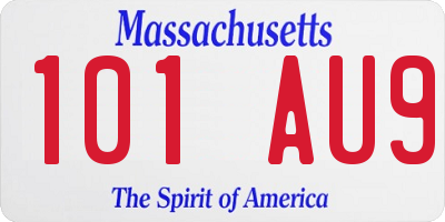MA license plate 101AU9