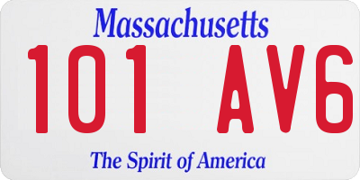 MA license plate 101AV6