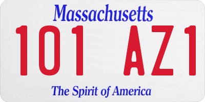 MA license plate 101AZ1