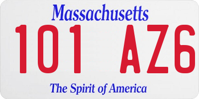 MA license plate 101AZ6