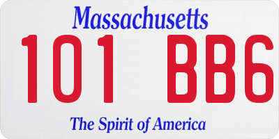 MA license plate 101BB6