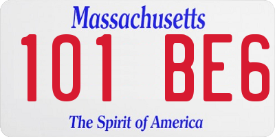 MA license plate 101BE6