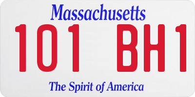 MA license plate 101BH1