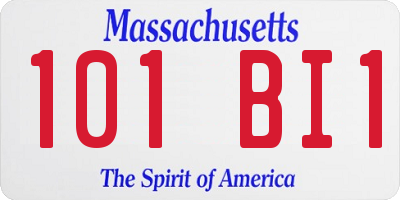 MA license plate 101BI1