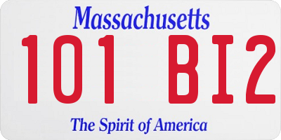 MA license plate 101BI2