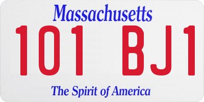 MA license plate 101BJ1