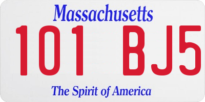 MA license plate 101BJ5