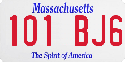 MA license plate 101BJ6