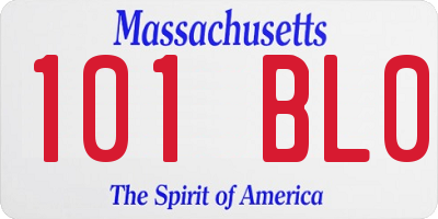 MA license plate 101BL0