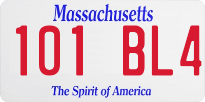MA license plate 101BL4