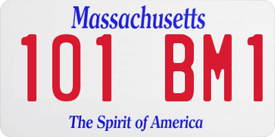 MA license plate 101BM1