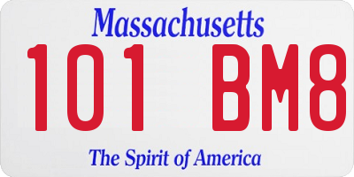 MA license plate 101BM8