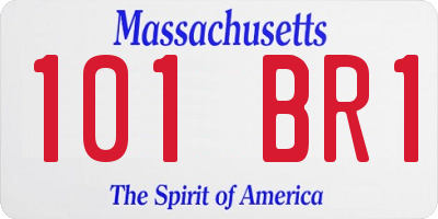 MA license plate 101BR1