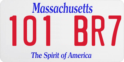 MA license plate 101BR7