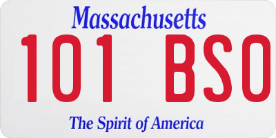 MA license plate 101BS0